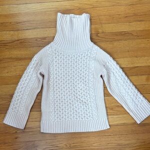 Ann Taylor Ivory Cable Knit Turtleneck Sweater